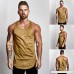 Men's Tank Top T-Shirt Sleeveless Bodybuilding Sport Fitness Vest Running Brown B07NJK818H